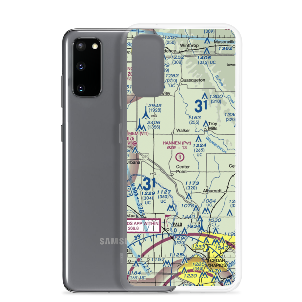 Hannen Airport (0IA8) VFR Sectional Samsung Case Samsung Galaxy S20 model shown