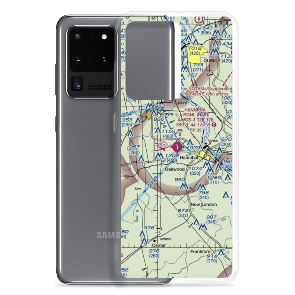 Hannibal Regional Airport (HAE) VFR Sectional Samsung Case Samsung Galaxy S20 Ultra model shown