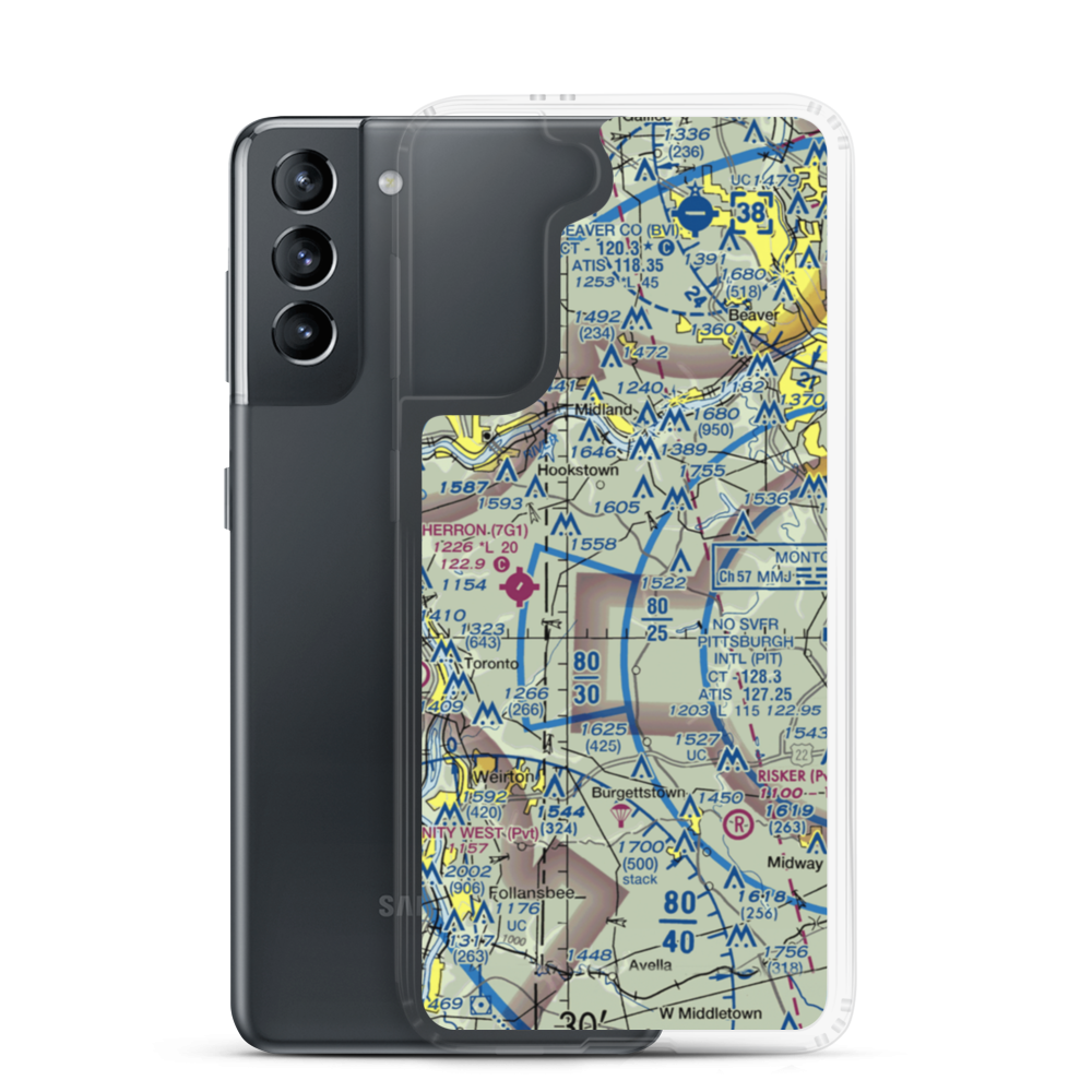 Hanny Beaver Airpark Inc Airport (80PN) VFR Sectional Samsung Case Samsung Galaxy S21 model shown