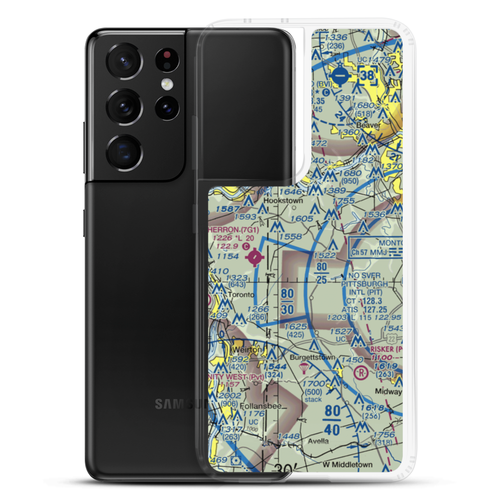 Hanny Beaver Airpark Inc Airport (80PN) VFR Sectional Samsung Case Samsung Galaxy S21 Ultra model shown