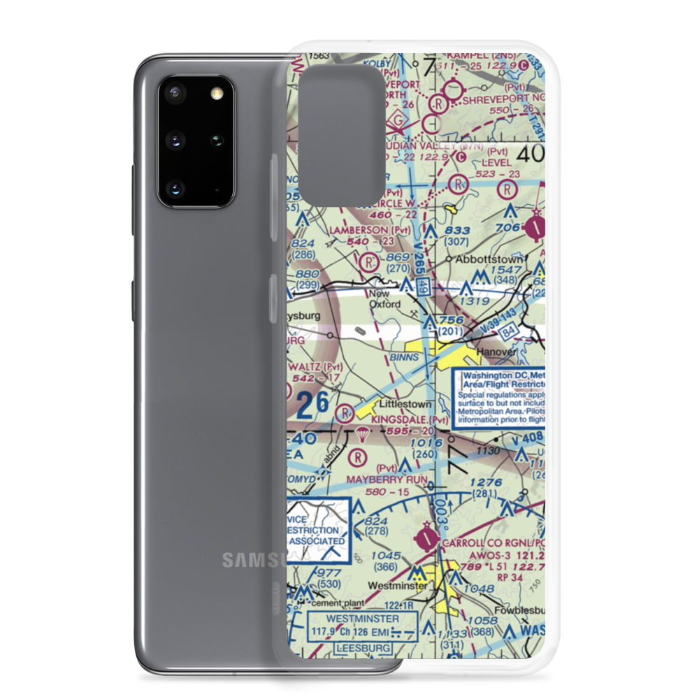 Hanover Airport (6W6) VFR Sectional Samsung Case Samsung Galaxy S20 Plus model shown