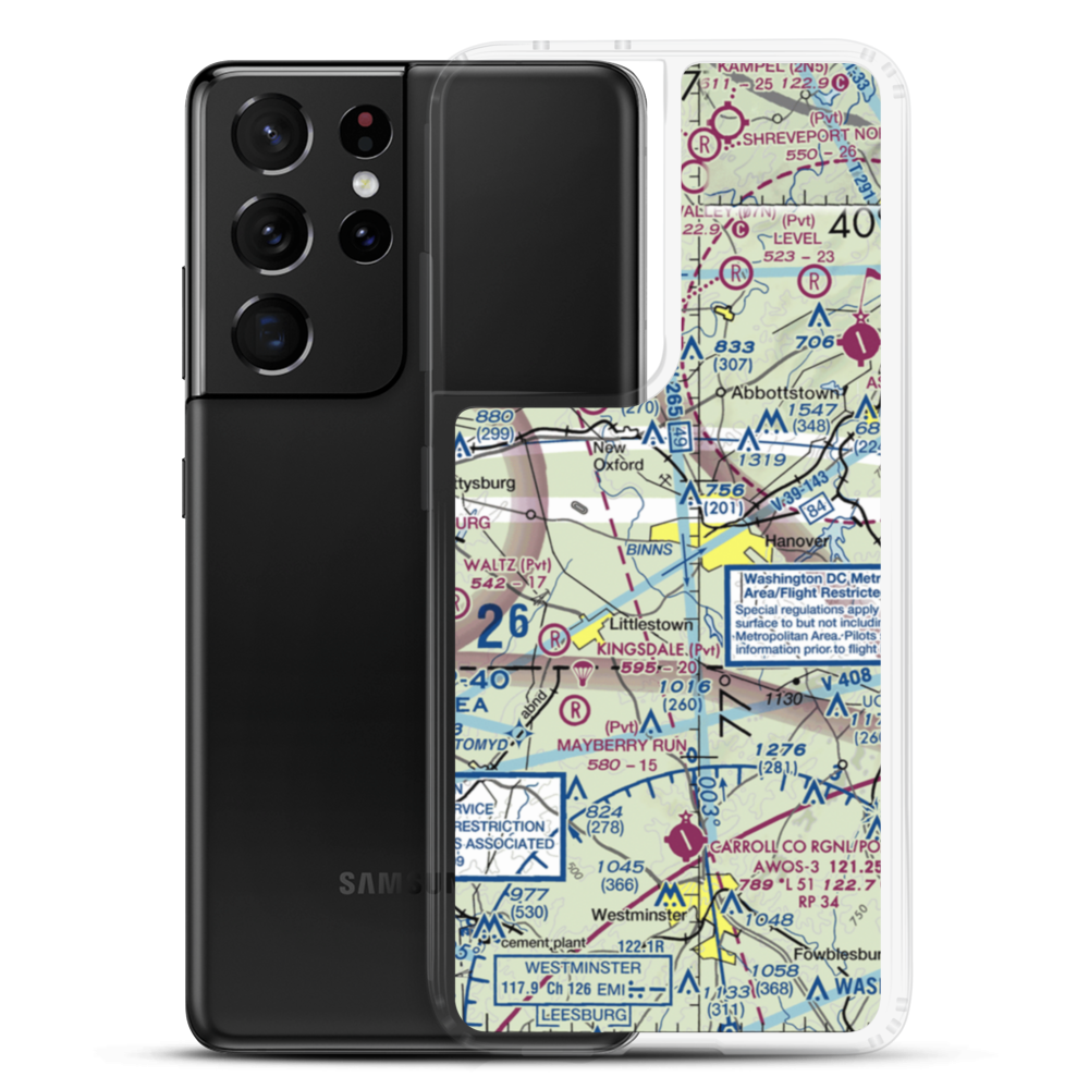 Hanover Airport (6W6) VFR Sectional Samsung Case Samsung Galaxy S21 Ultra model shown