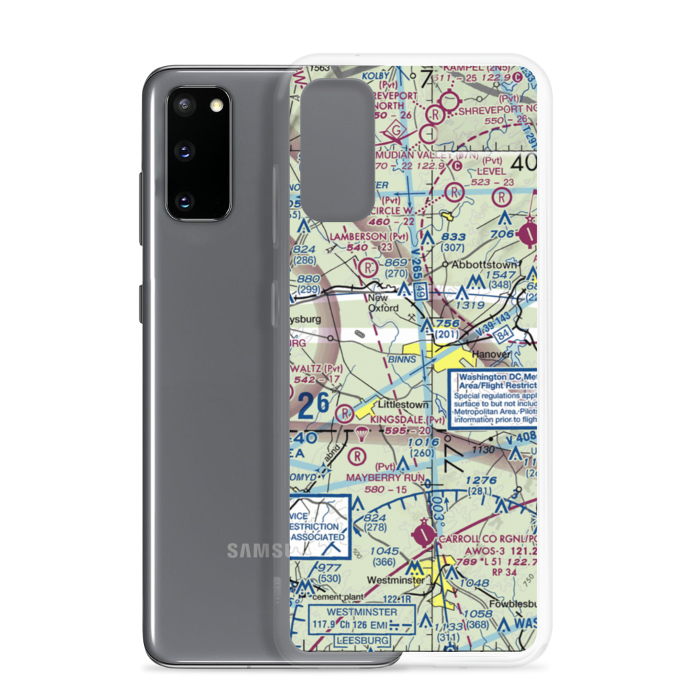 Hanover Airport (6W6) VFR Sectional Samsung Case Samsung Galaxy S20 model shown
