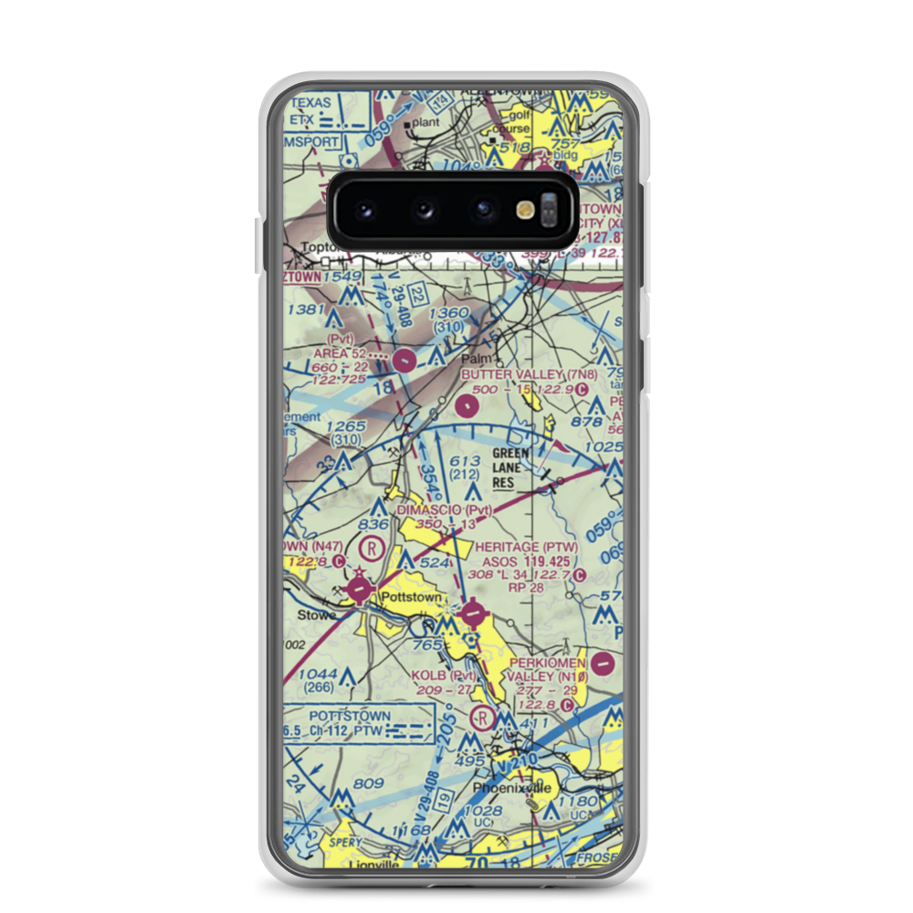 Hansen Airport (5PS4) VFR Sectional Samsung Case Samsung Galaxy S10 model shown