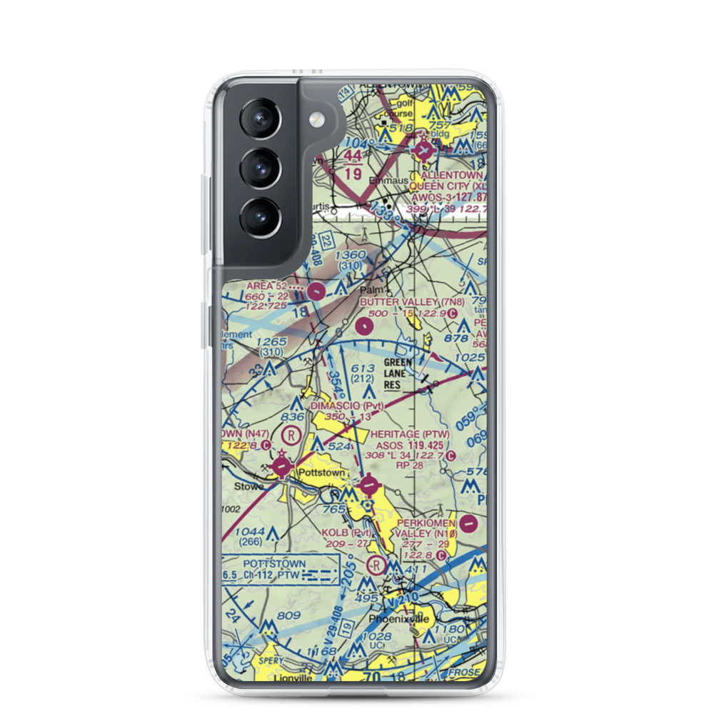 Hansen Airport (5PS4) VFR Sectional Samsung Case Samsung Galaxy S21 model shown