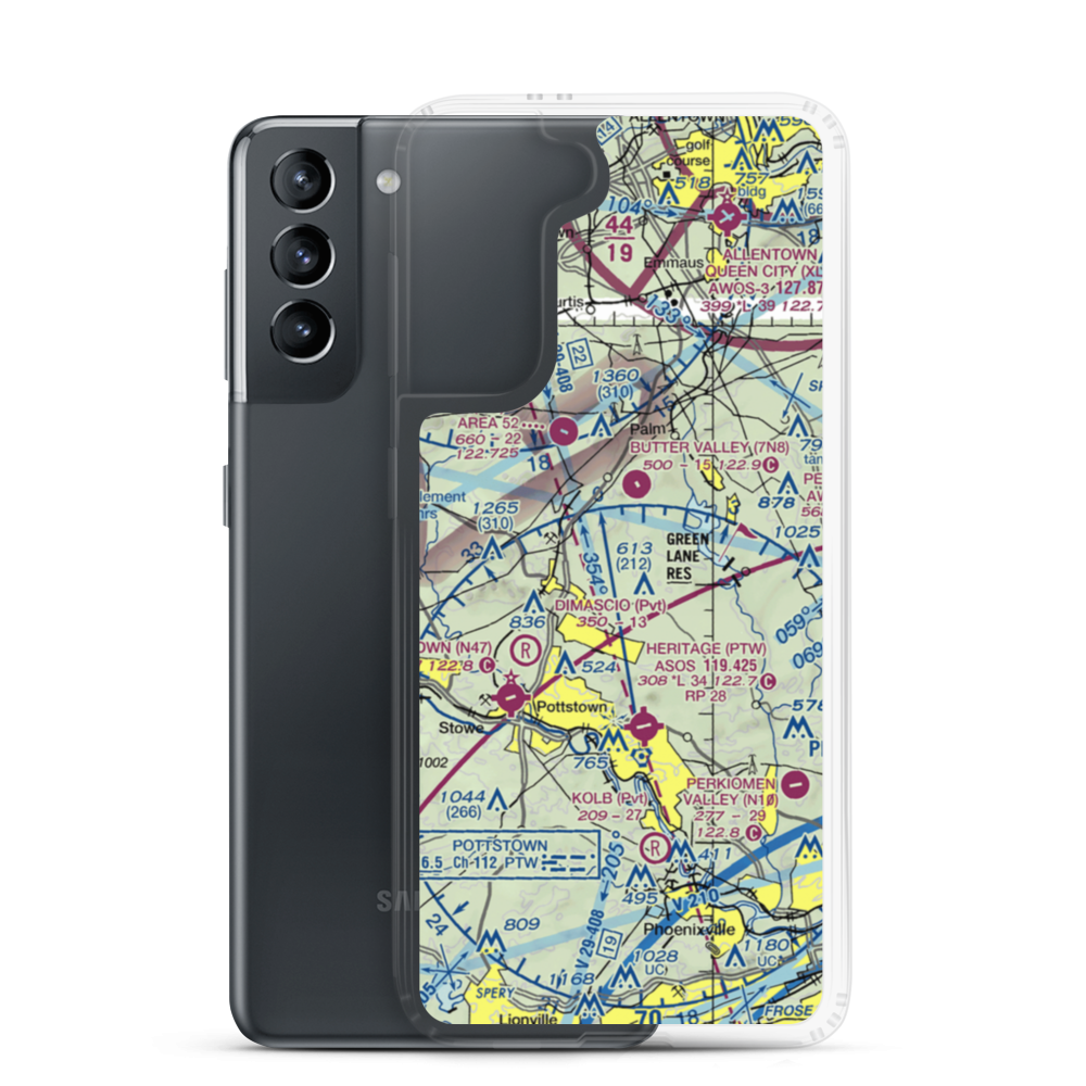 Hansen Airport (5PS4) VFR Sectional Samsung Case Samsung Galaxy S21 model shown