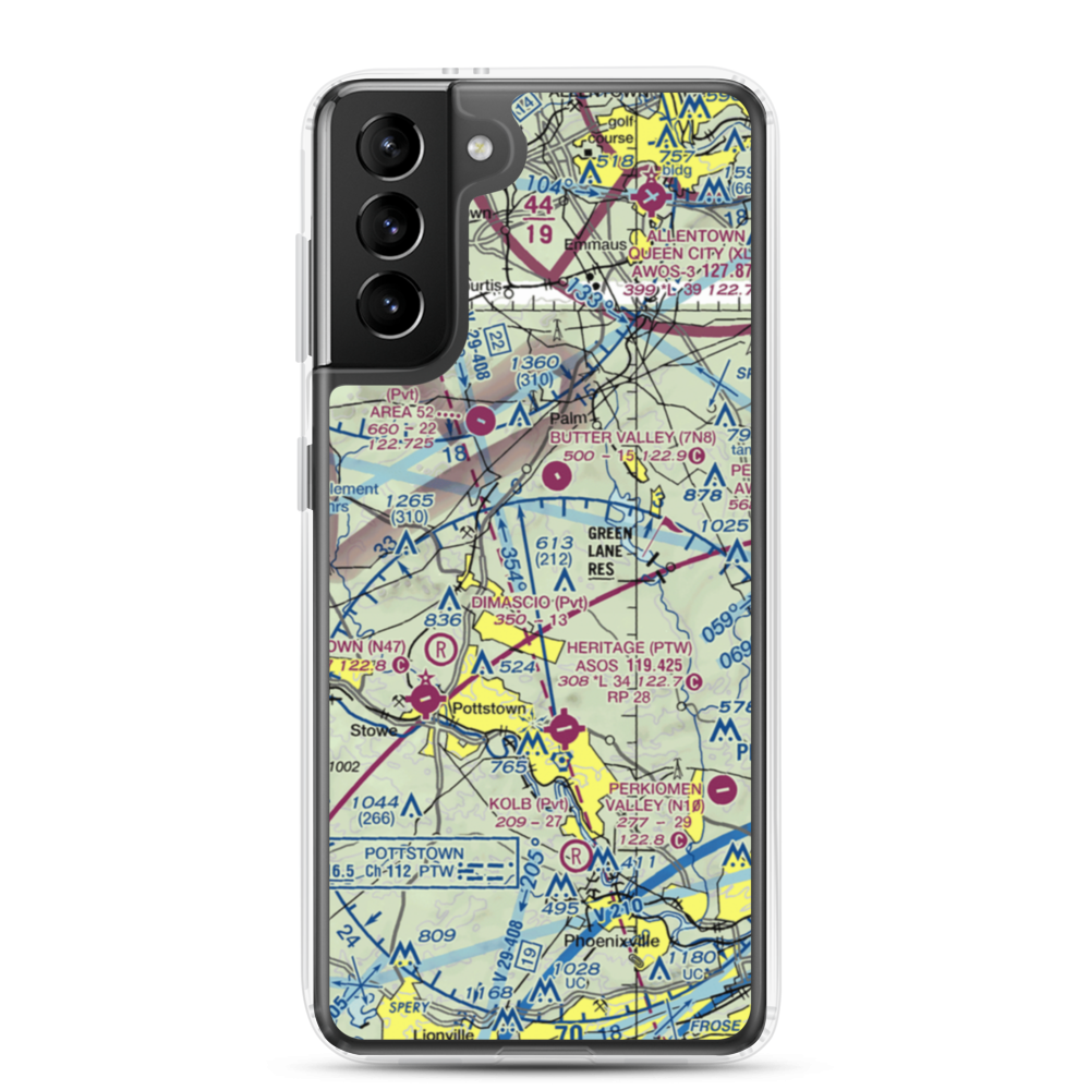 Hansen Airport (5PS4) VFR Sectional Samsung Case Samsung Galaxy S21 Plus model shown