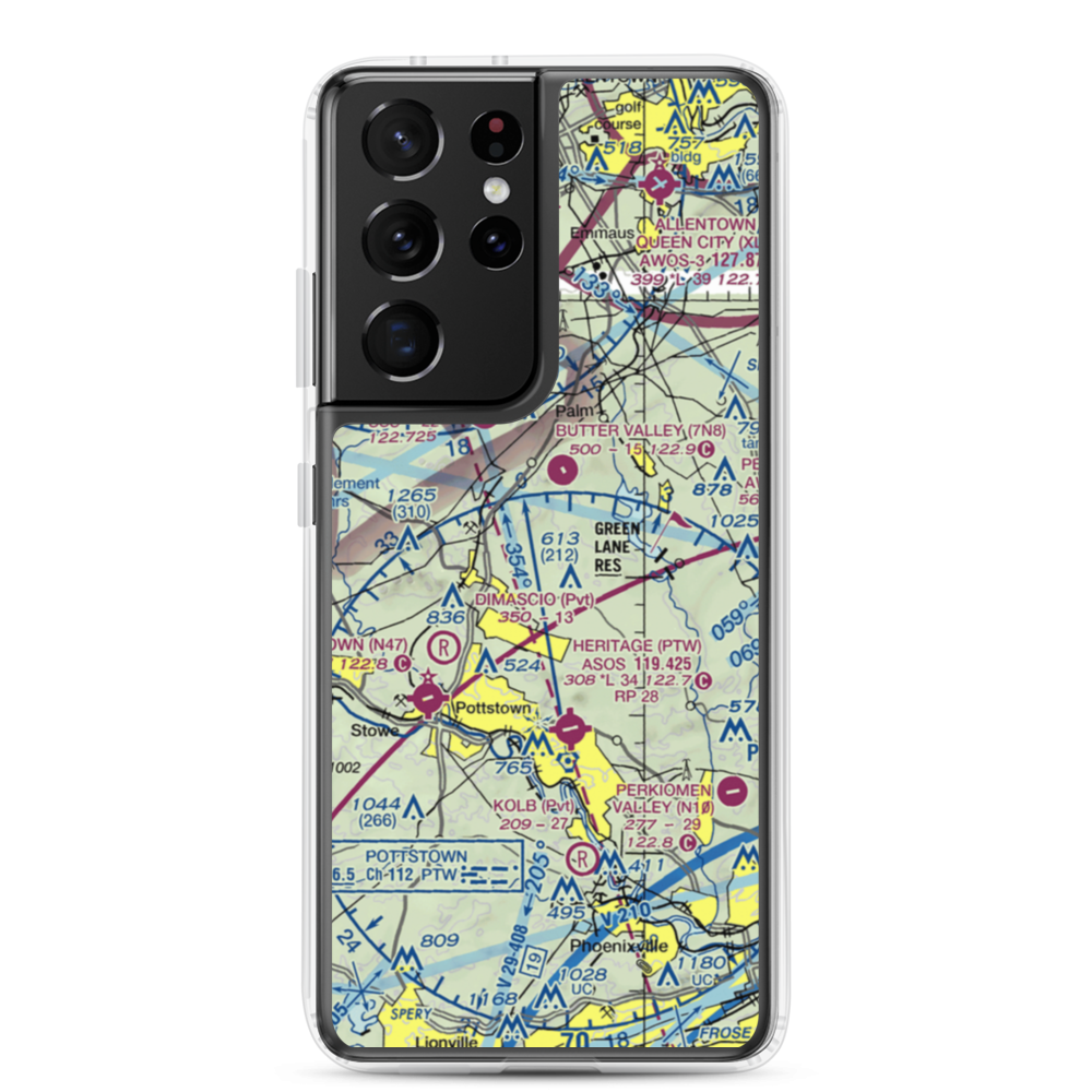 Hansen Airport (5PS4) VFR Sectional Samsung Case Samsung Galaxy S21 Ultra model shown