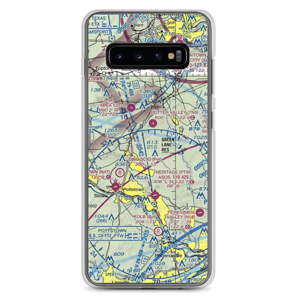 Hansen Airport (5PS4) VFR Sectional Samsung Case Samsung Galaxy S10+ model shown