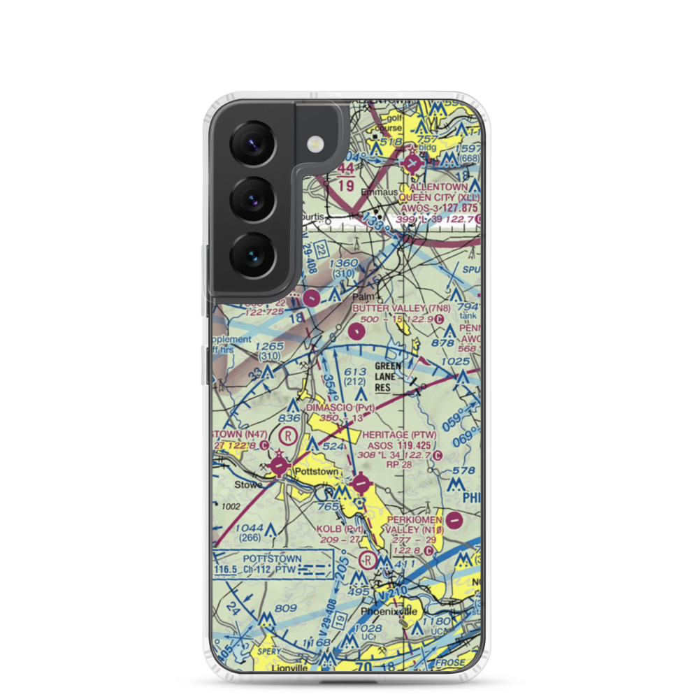 Hansen Airport (5PS4) VFR Sectional Samsung Case Samsung Galaxy S22 model shown