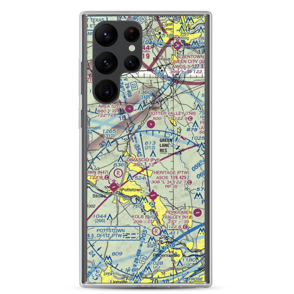 Hansen Airport (5PS4) VFR Sectional Samsung Case Samsung Galaxy S22 Ultra model shown