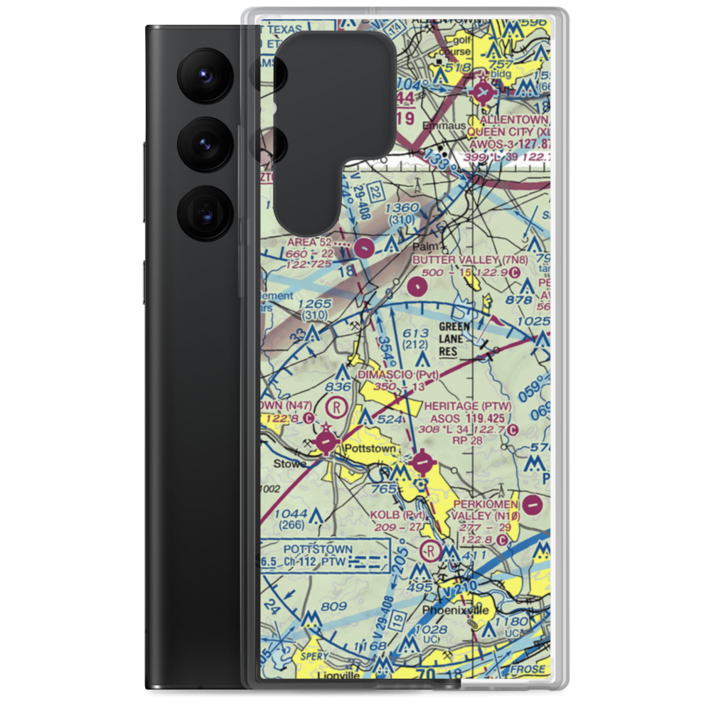 Hansen Airport (5PS4) VFR Sectional Samsung Case Samsung Galaxy S22 Ultra model shown