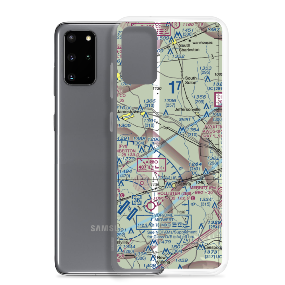 Hanshell Flying Apple Airport (84OH) VFR Sectional Samsung Case Samsung Galaxy S20 Plus model shown