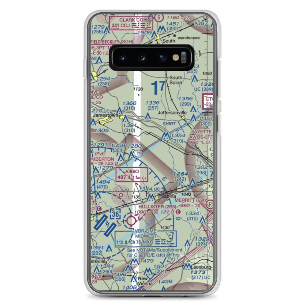 Hanshell Flying Apple Airport (84OH) VFR Sectional Samsung Case Samsung Galaxy S10+ model shown
