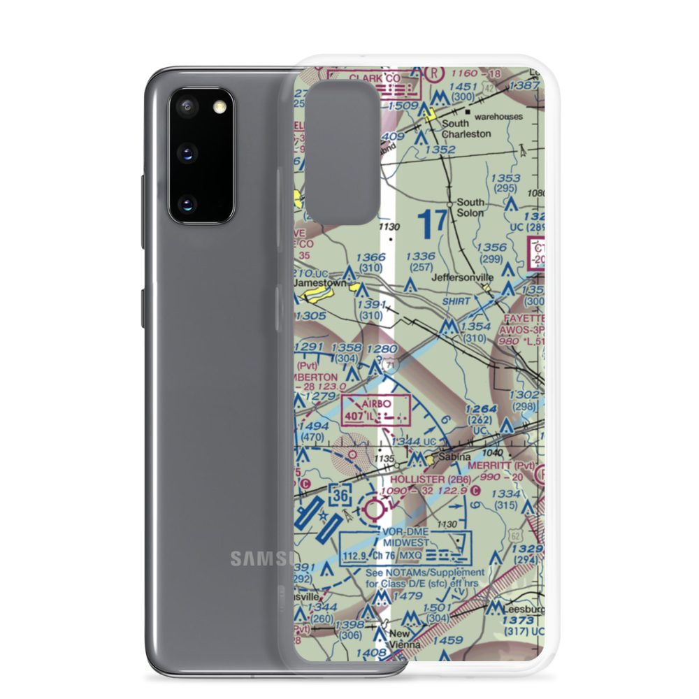 Hanshell Flying Apple Airport (84OH) VFR Sectional Samsung Case Samsung Galaxy S20 model shown