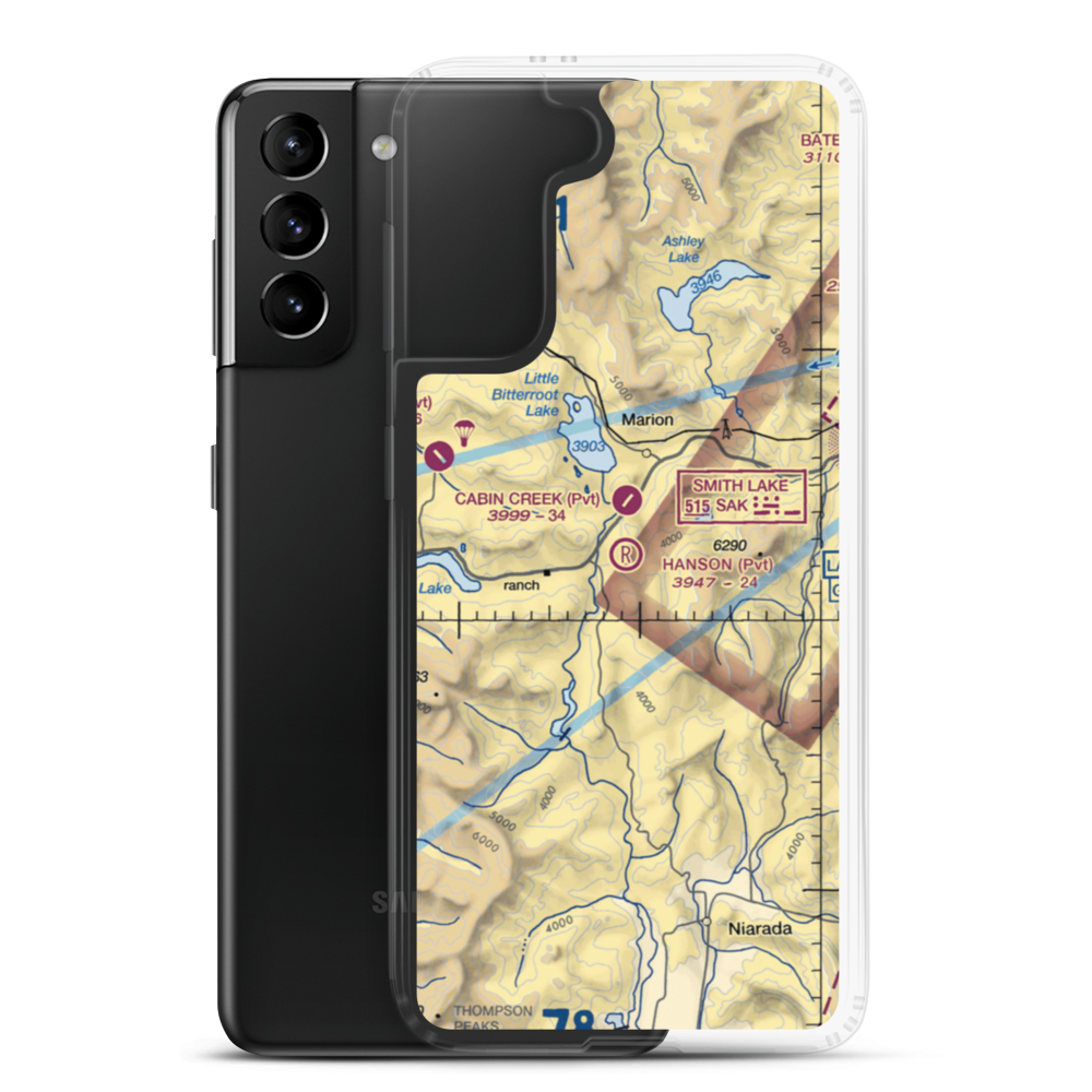 Hanson Airport (0MT6) VFR Sectional Samsung Case Samsung Galaxy S21 Plus model shown