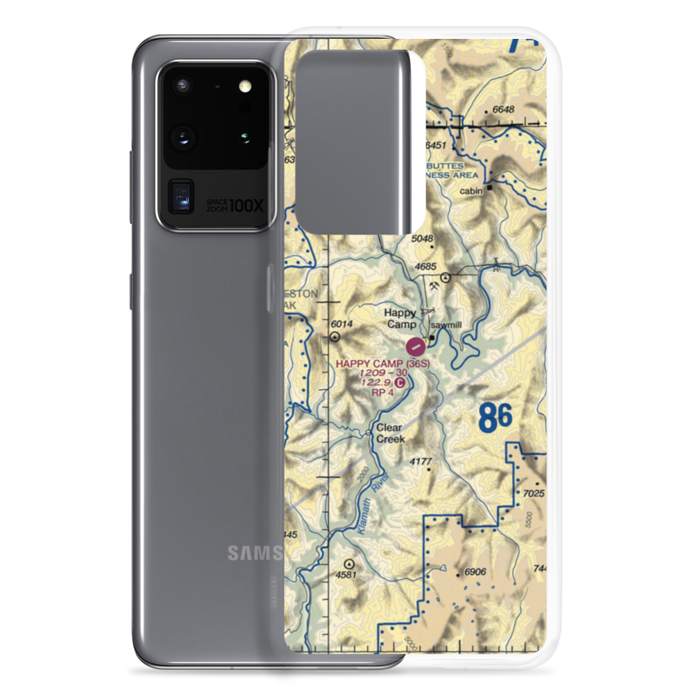 Happy Camp Airport (36S) VFR Sectional Samsung Case Samsung Galaxy S20 Ultra model shown