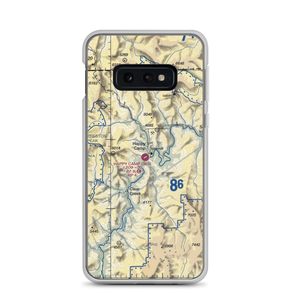 Happy Camp Airport (36S) VFR Sectional Samsung Case Samsung Galaxy S10e model shown