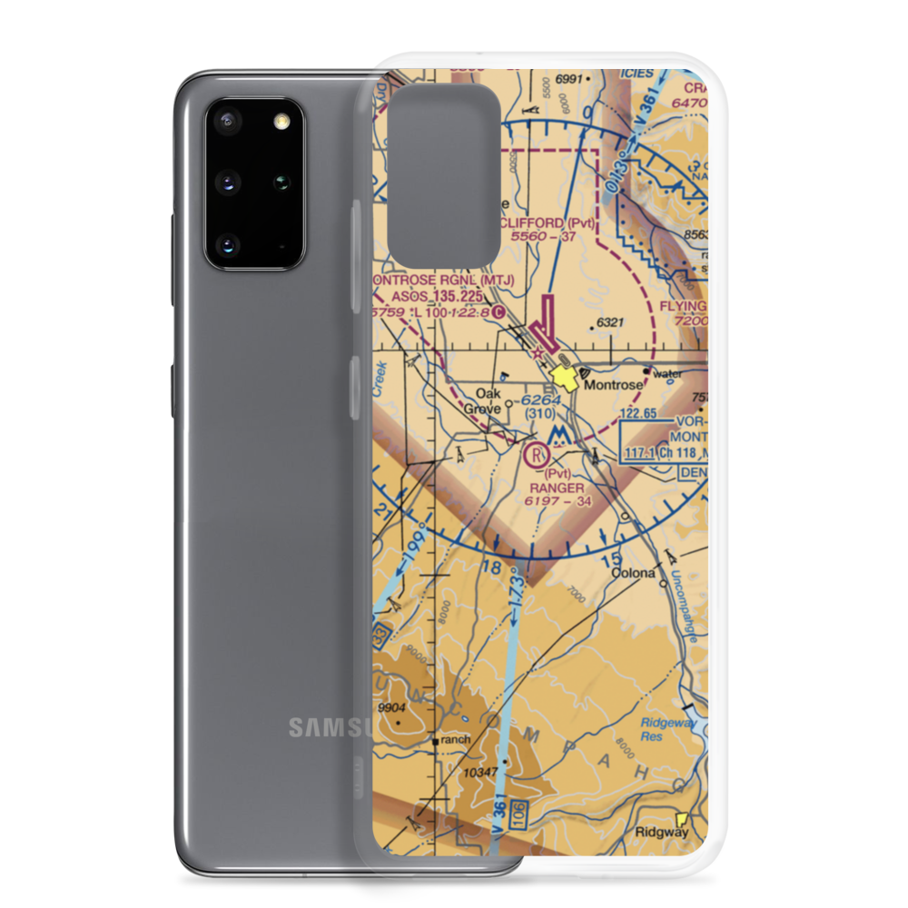 Happy Canyon Aero Ranch Airport (US-0072) VFR Sectional Samsung Case Samsung Galaxy S20 Plus model shown