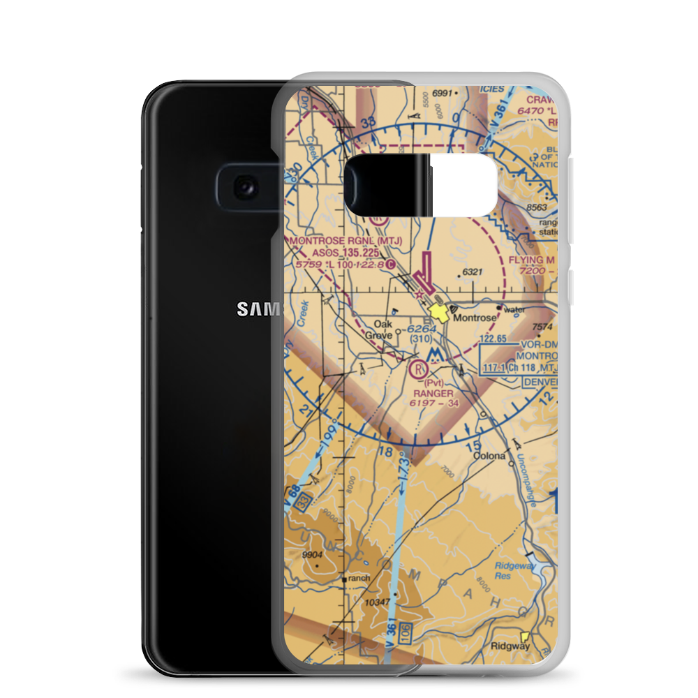 Happy Canyon Aero Ranch Airport (US-0072) VFR Sectional Samsung Case Samsung Galaxy S10e model shown