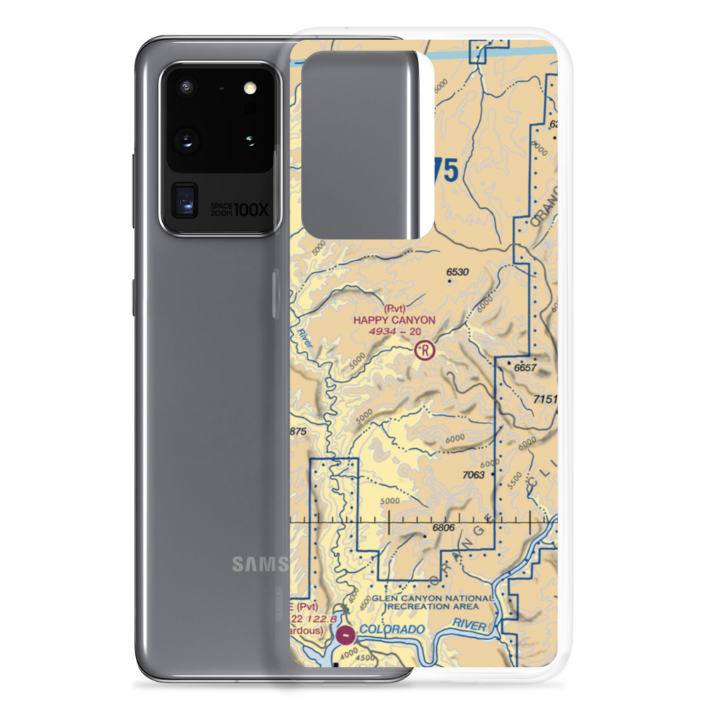 Happy Canyon Airport (UT97) VFR Sectional Samsung Case Samsung Galaxy S20 Ultra model shown