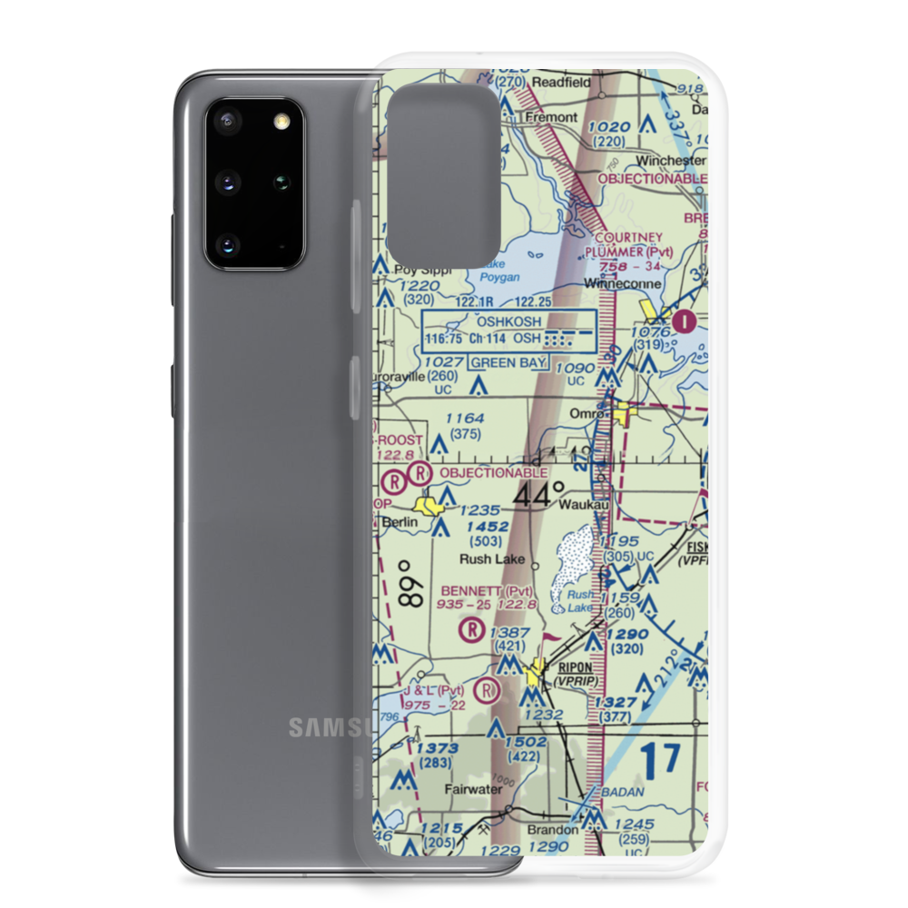 Happy Jacks Air Strip (WI73) VFR Sectional Samsung Case Samsung Galaxy S20 Plus model shown