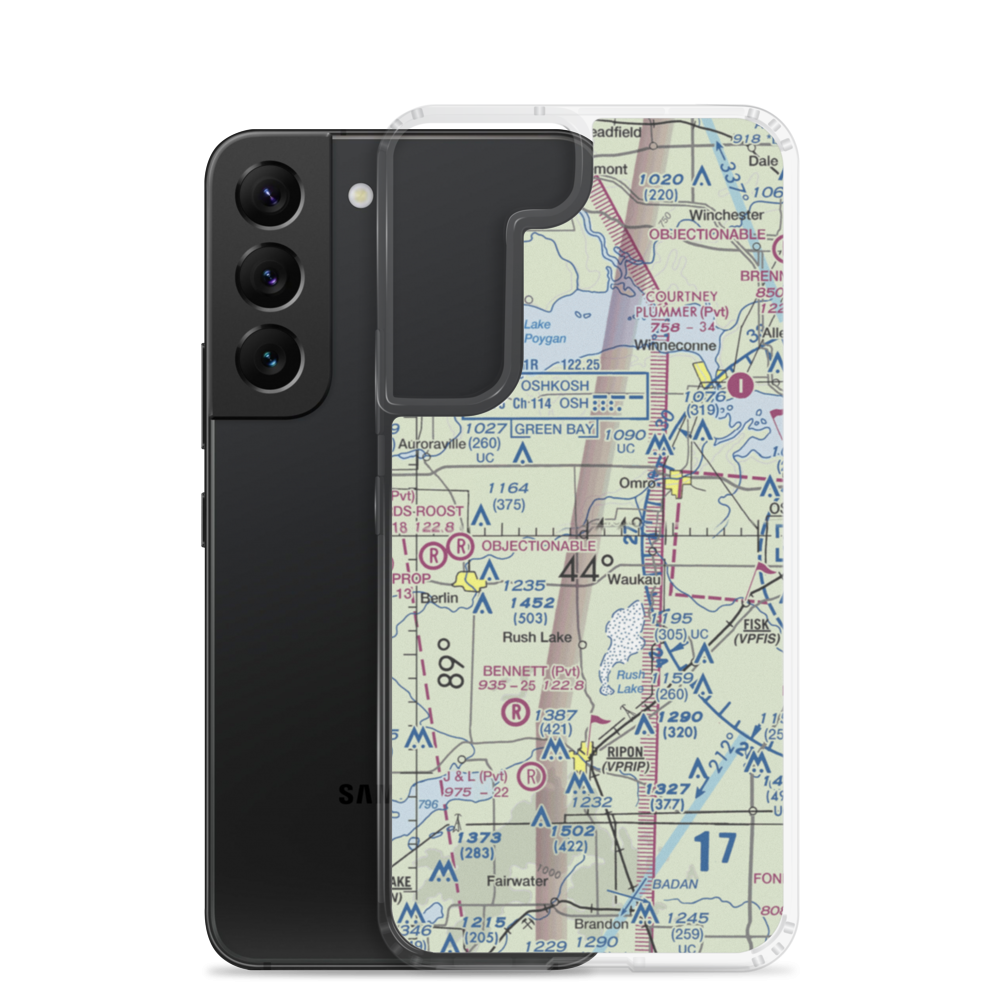 Happy Jacks Air Strip (WI73) VFR Sectional Samsung Case Samsung Galaxy S22 model shown