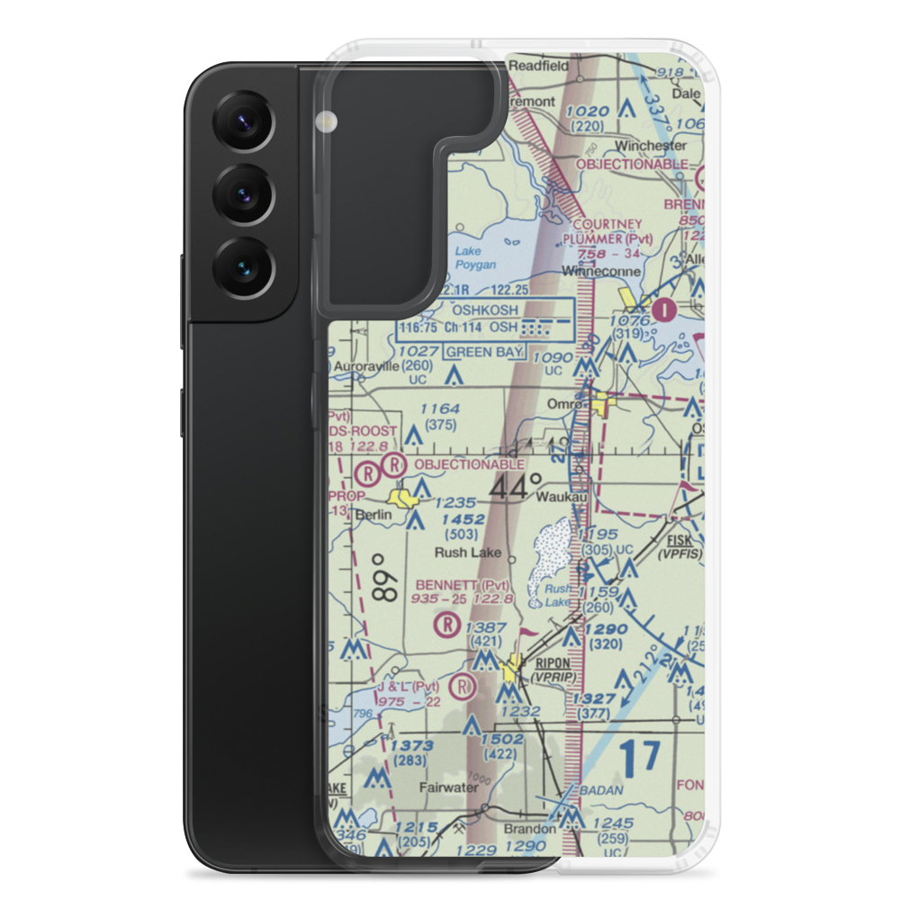 Happy Jacks Air Strip (WI73) VFR Sectional Samsung Case Samsung Galaxy S22 Plus model shown