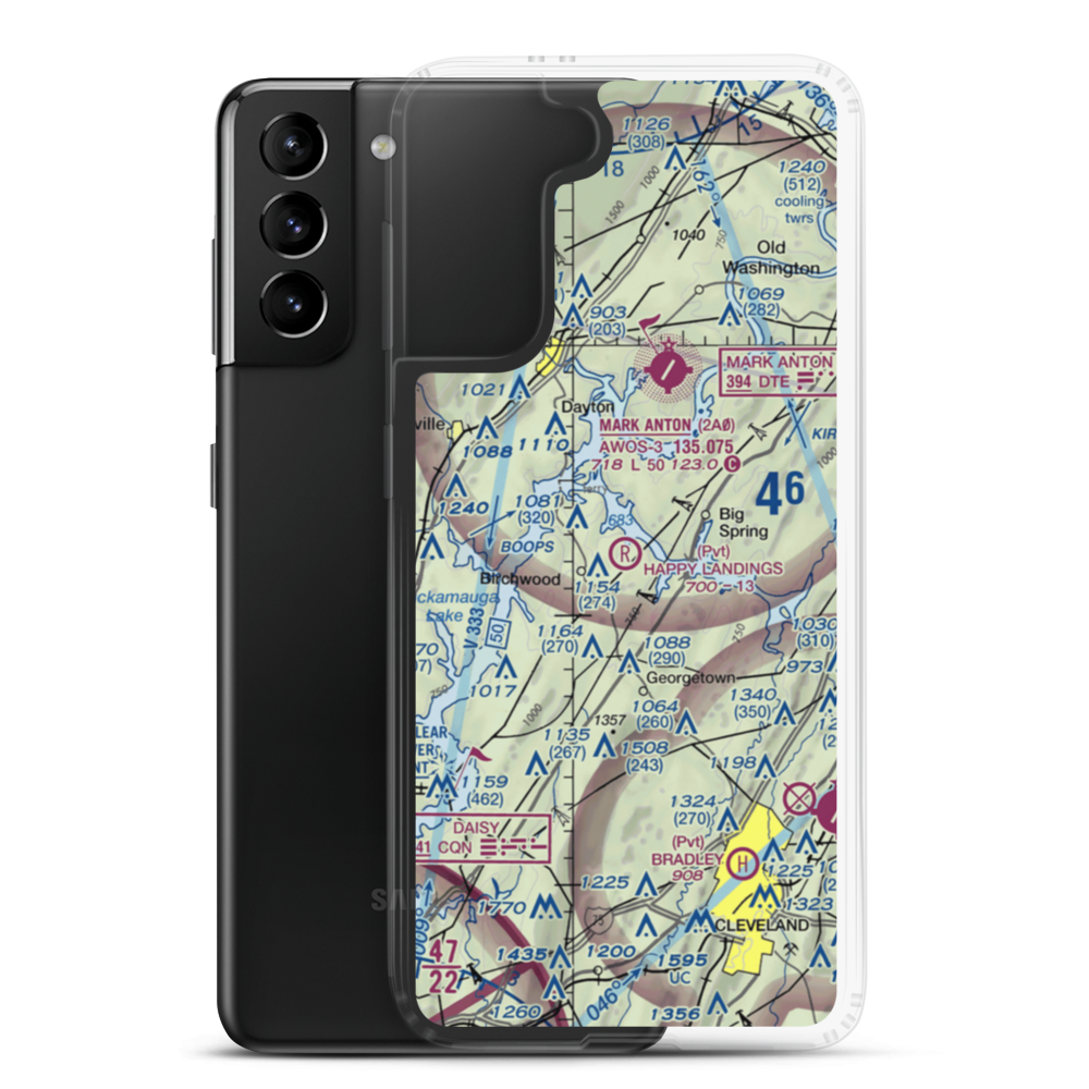 Happy Landings Airport (4TN1) VFR Sectional Samsung Case Samsung Galaxy S21 Plus model shown