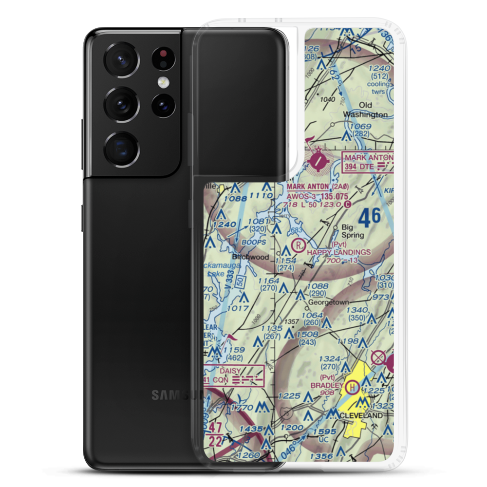 Happy Landings Airport (4TN1) VFR Sectional Samsung Case Samsung Galaxy S21 Ultra model shown