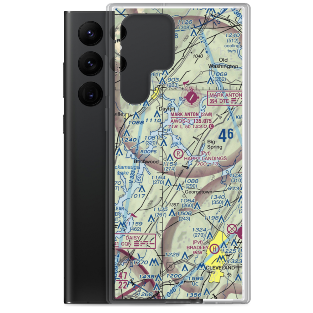 Happy Landings Airport (4TN1) VFR Sectional Samsung Case Samsung Galaxy S22 Ultra model shown