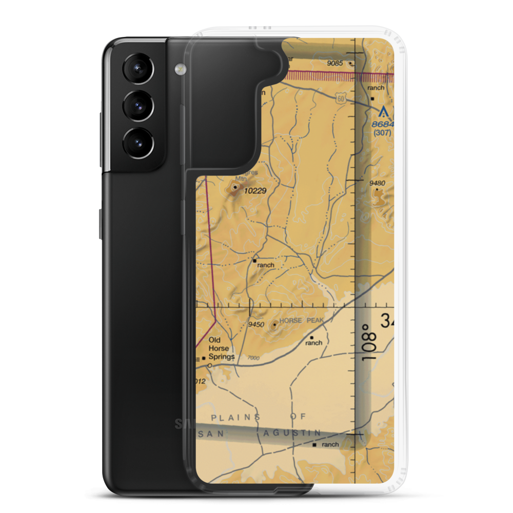 Happy Mountain Airport (NM41) VFR Sectional Samsung Case Samsung Galaxy S21 Plus model shown