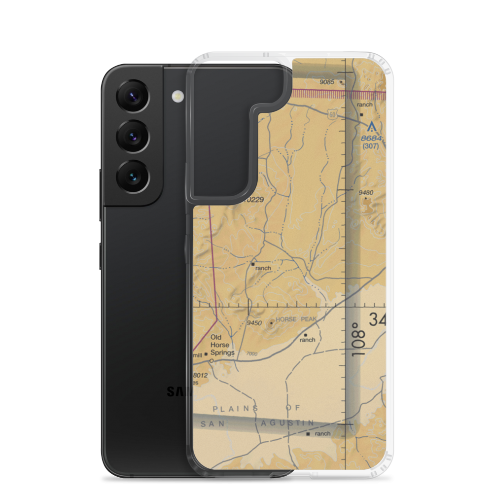 Happy Mountain Airport (NM41) VFR Sectional Samsung Case Samsung Galaxy S22 model shown