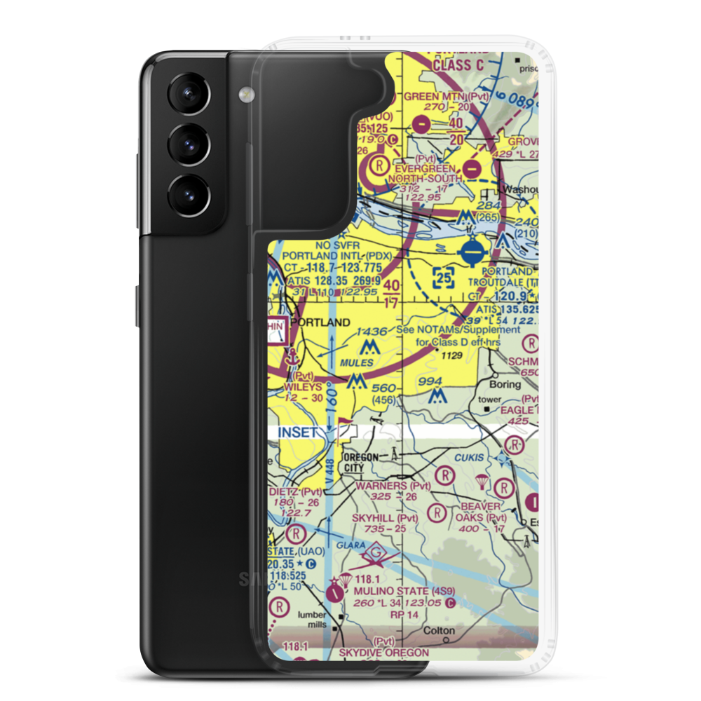 Happy Valley Airport (OL03) VFR Sectional Samsung Case Samsung Galaxy S21 Plus model shown