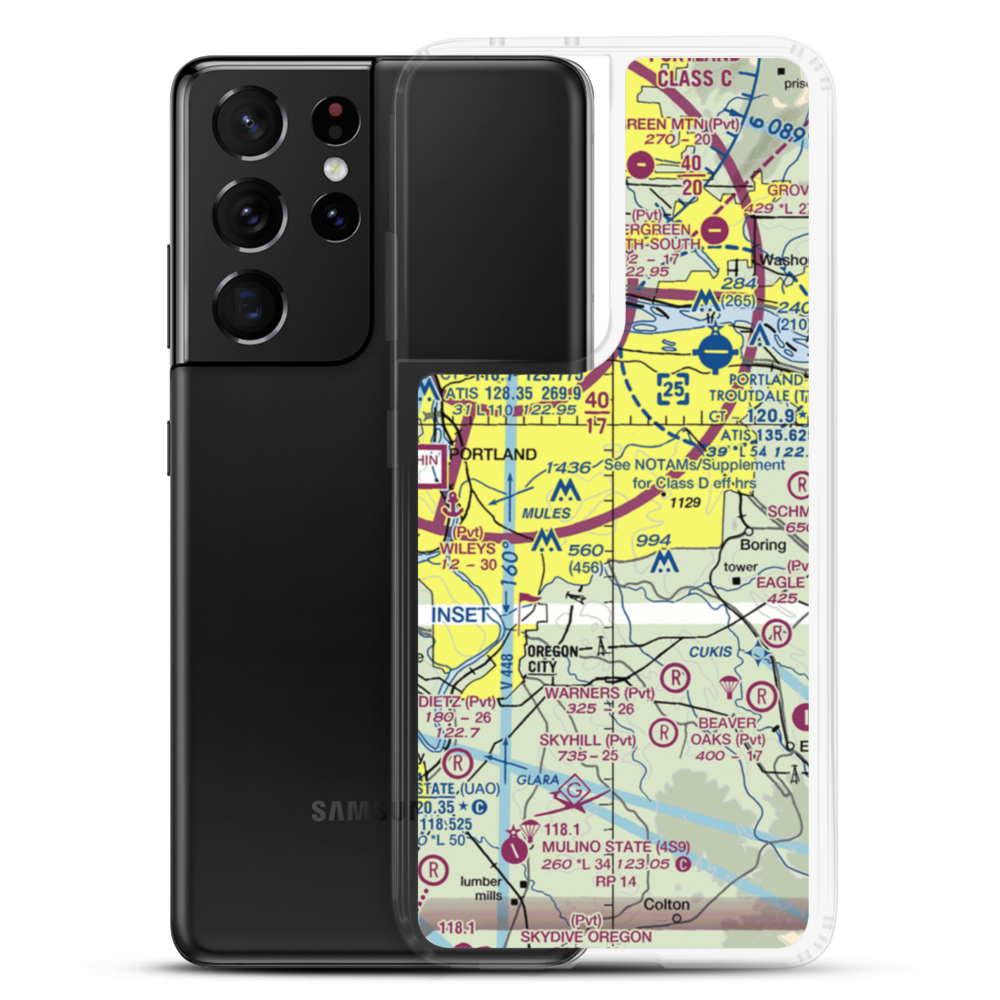 Happy Valley Airport (OL03) VFR Sectional Samsung Case Samsung Galaxy S21 Ultra model shown