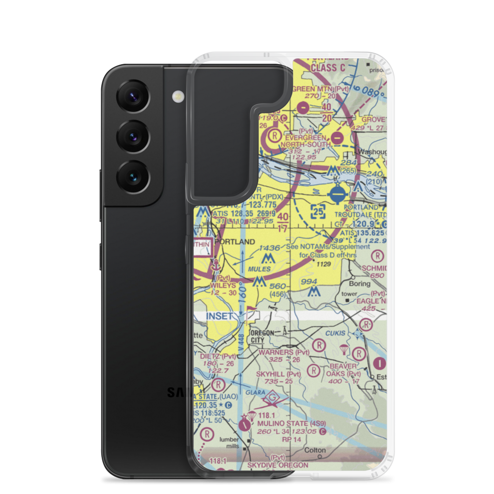 Happy Valley Airport (OL03) VFR Sectional Samsung Case Samsung Galaxy S22 model shown