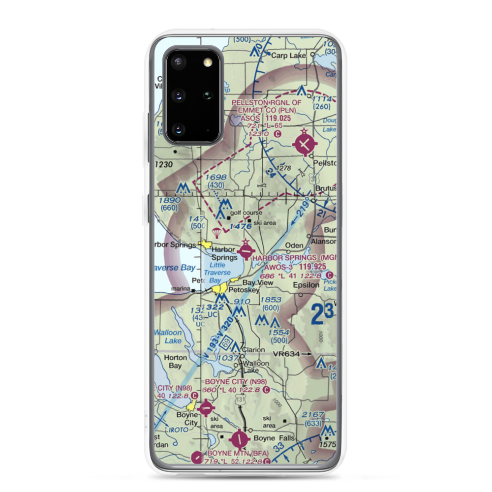Harbor Springs Airport (MGN) VFR Sectional Samsung Case Samsung Galaxy S20 Plus model shown
