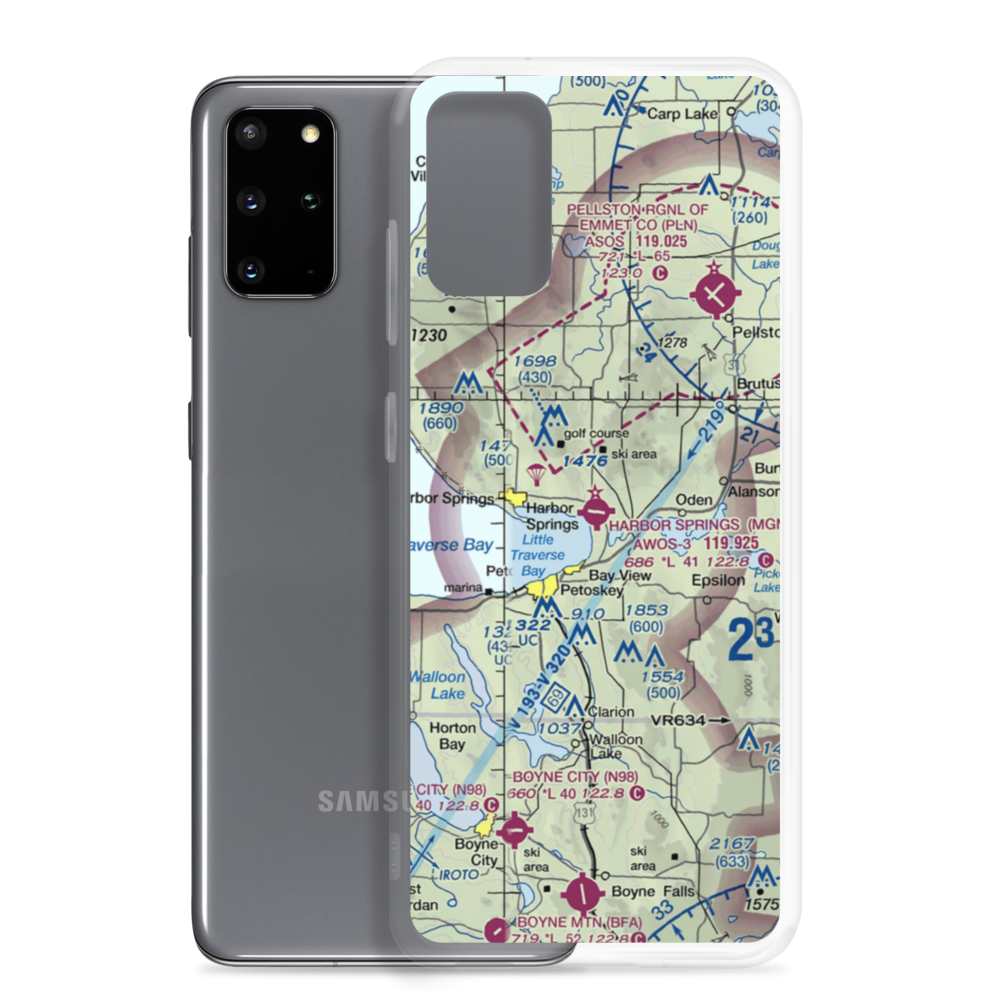 Harbor Springs Airport (MGN) VFR Sectional Samsung Case Samsung Galaxy S20 Plus model shown