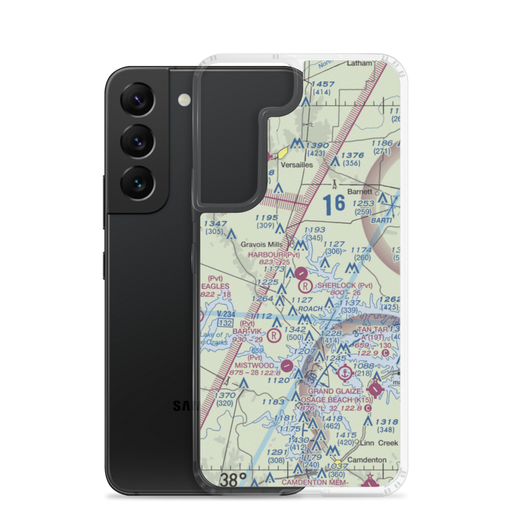Harbour Airport (MO30) VFR Sectional Samsung Case Samsung Galaxy S22 model shown