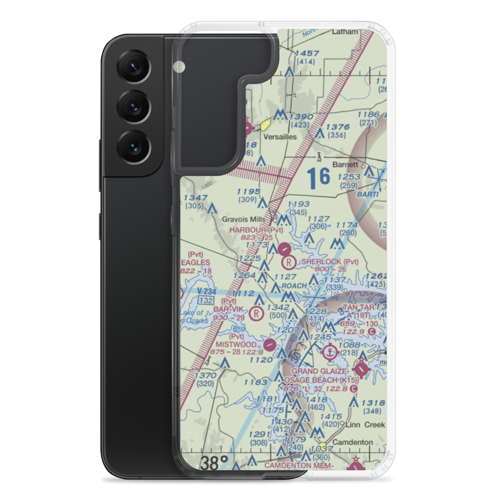 Harbour Airport (MO30) VFR Sectional Samsung Case Samsung Galaxy S22 Plus model shown