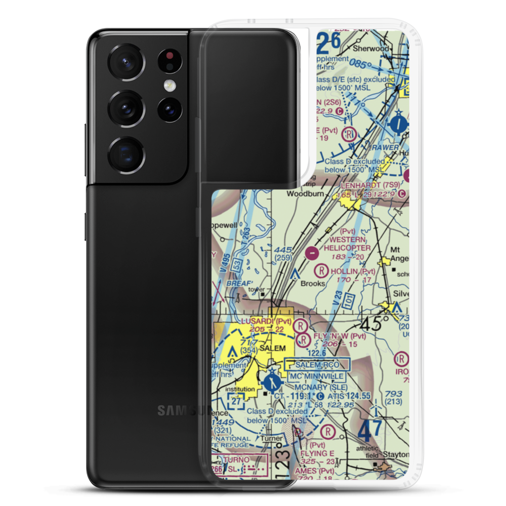 Harchenko Industrial Airport (OR38) VFR Sectional Samsung Case Samsung Galaxy S21 Ultra model shown