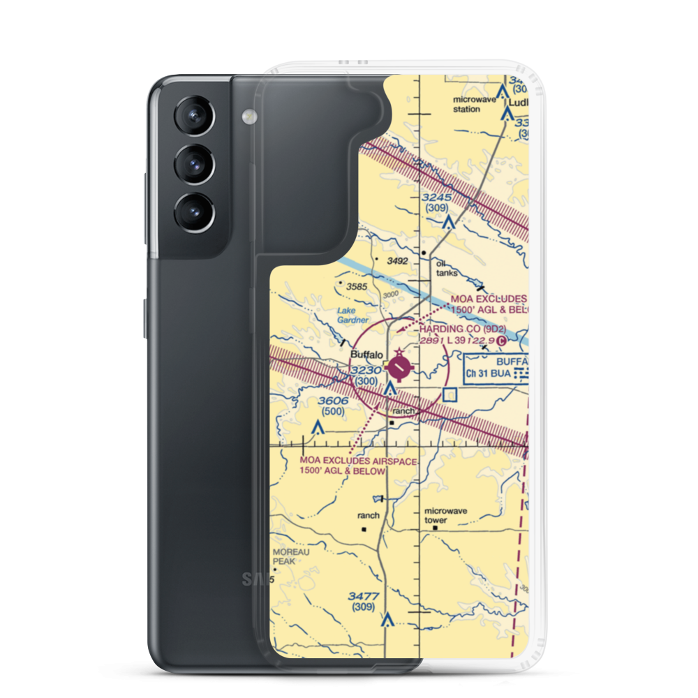 Harding County Airport (9D2) VFR Sectional Samsung Case Samsung Galaxy S21 model shown