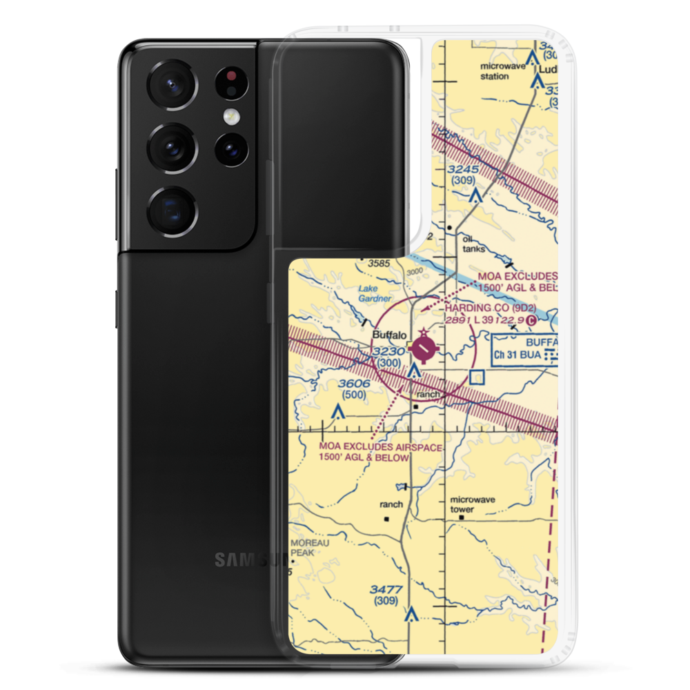 Harding County Airport (9D2) VFR Sectional Samsung Case Samsung Galaxy S21 Ultra model shown