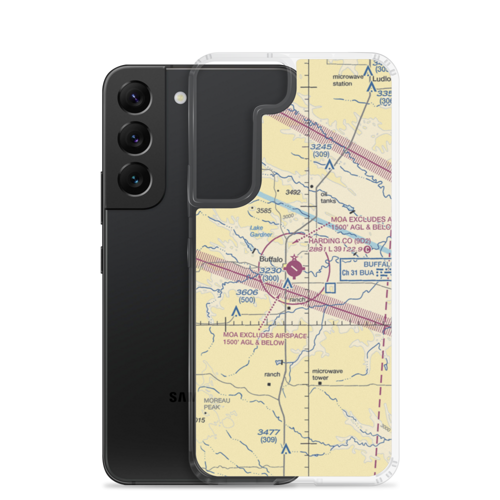 Harding County Airport (9D2) VFR Sectional Samsung Case Samsung Galaxy S22 model shown