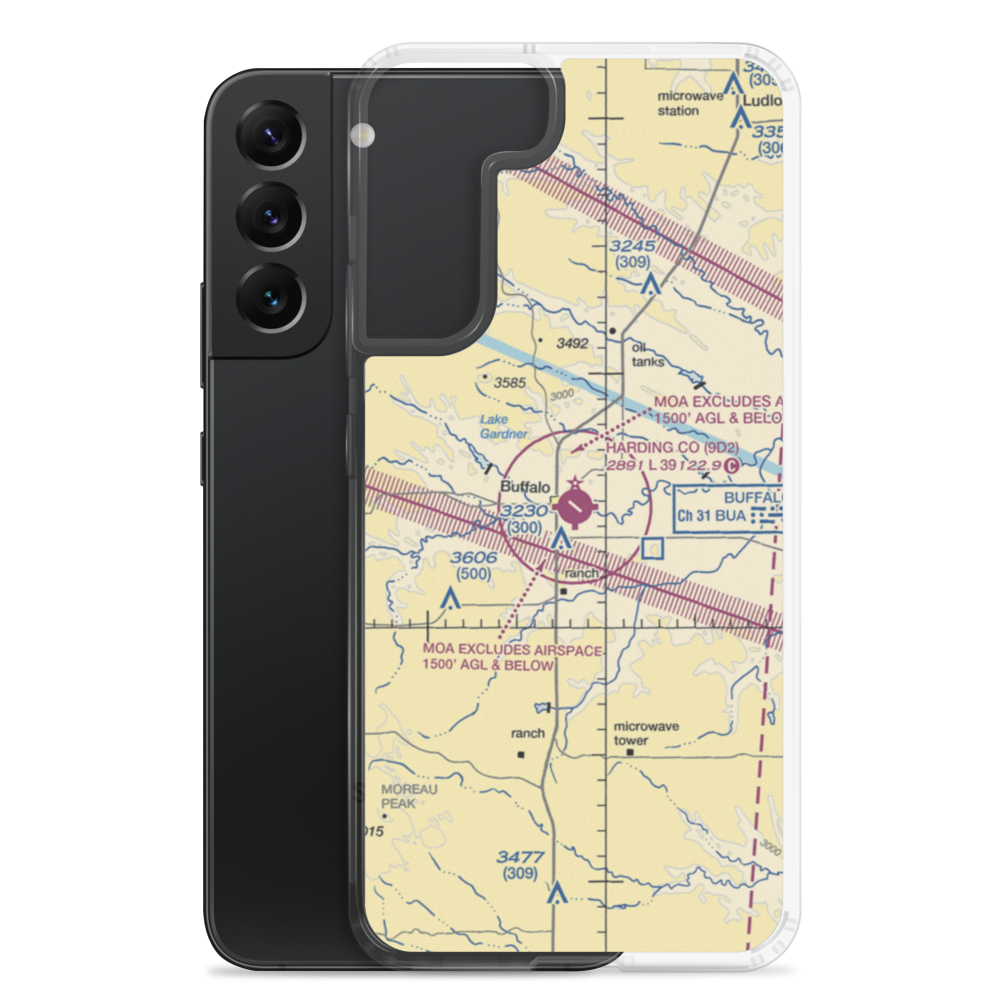 Harding County Airport (9D2) VFR Sectional Samsung Case Samsung Galaxy S22 Plus model shown
