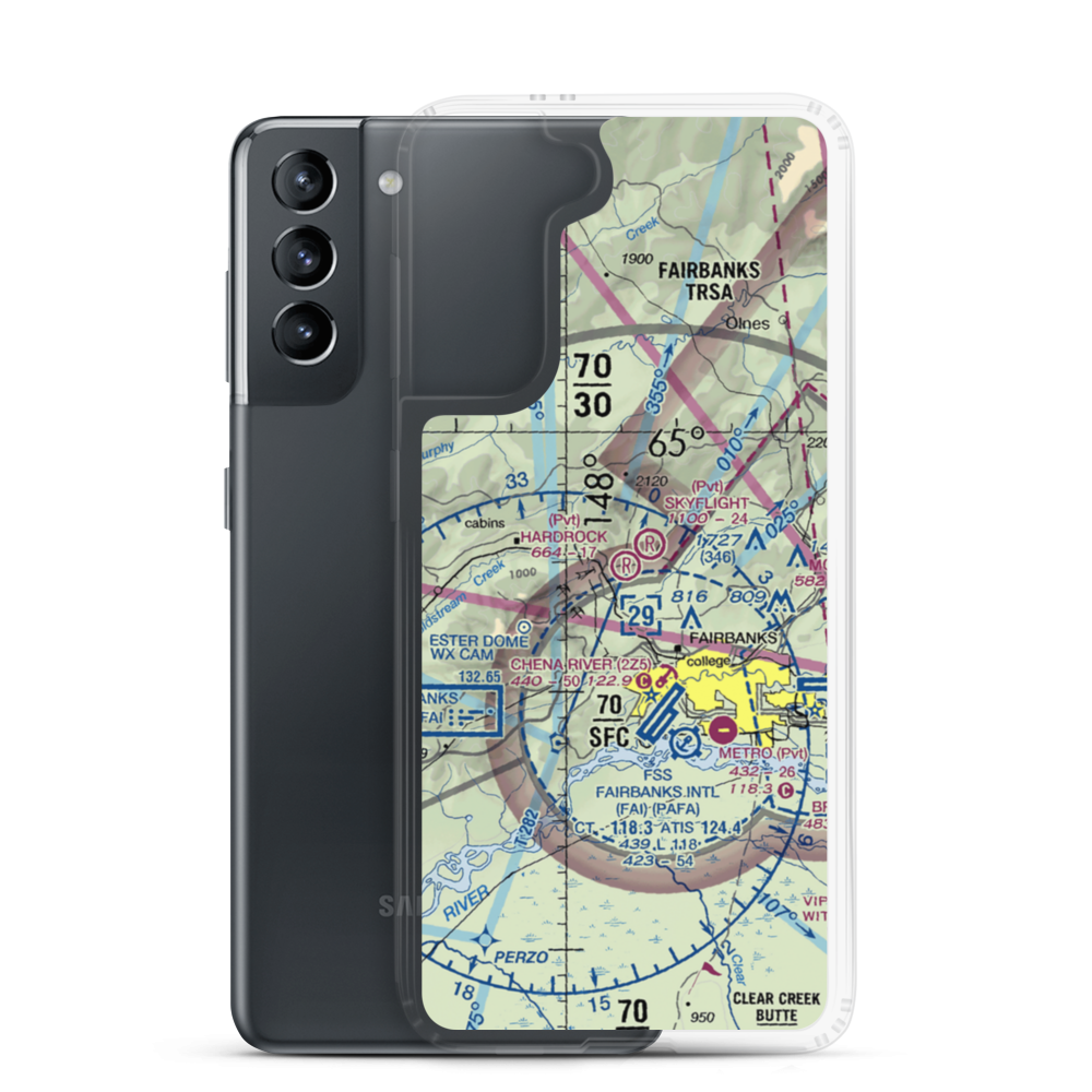 Hardrock Field (32AK) VFR Sectional Samsung Case Samsung Galaxy S21 model shown