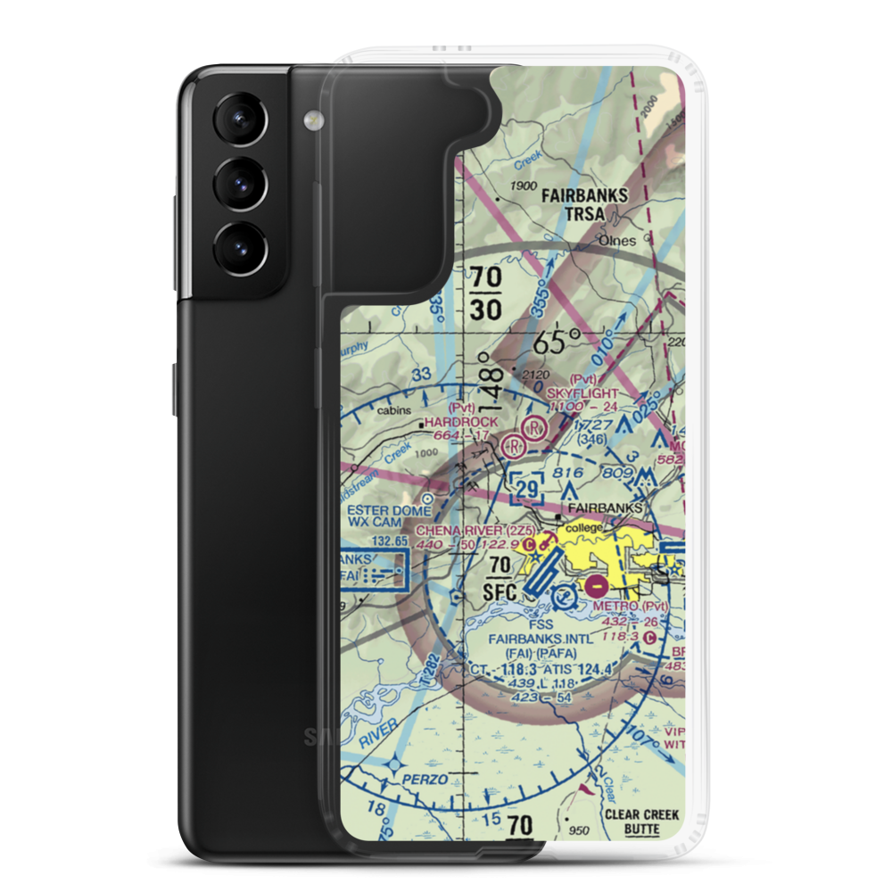 Hardrock Field (32AK) VFR Sectional Samsung Case Samsung Galaxy S21 Plus model shown