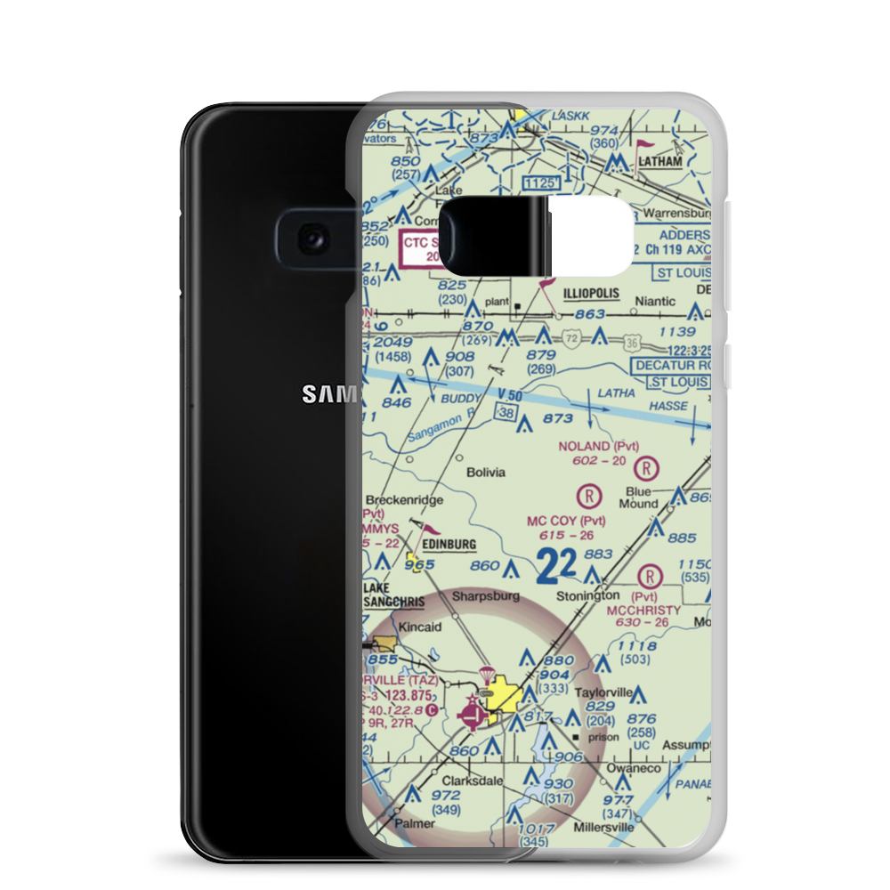 Hardy Airport (05IS) VFR Sectional Samsung Case Samsung Galaxy S10e model shown