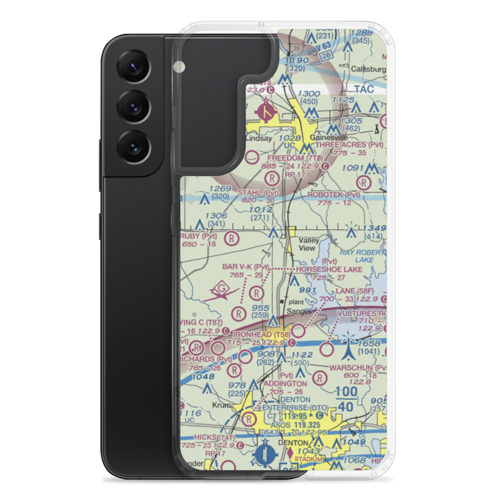 Hardy Field (3XA1) VFR Sectional Samsung Case Samsung Galaxy S22 Plus model shown