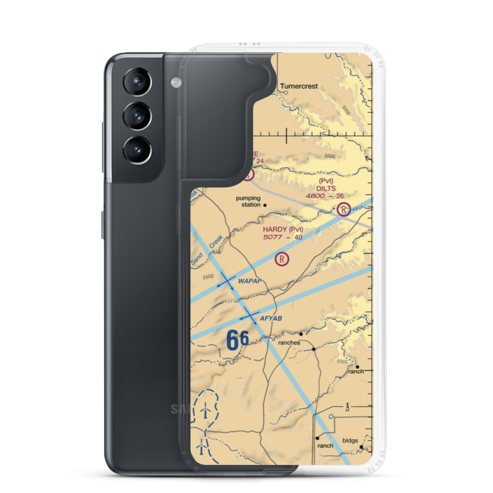 Hardy Ranch Airport (WY07) VFR Sectional Samsung Case Samsung Galaxy S21 model shown